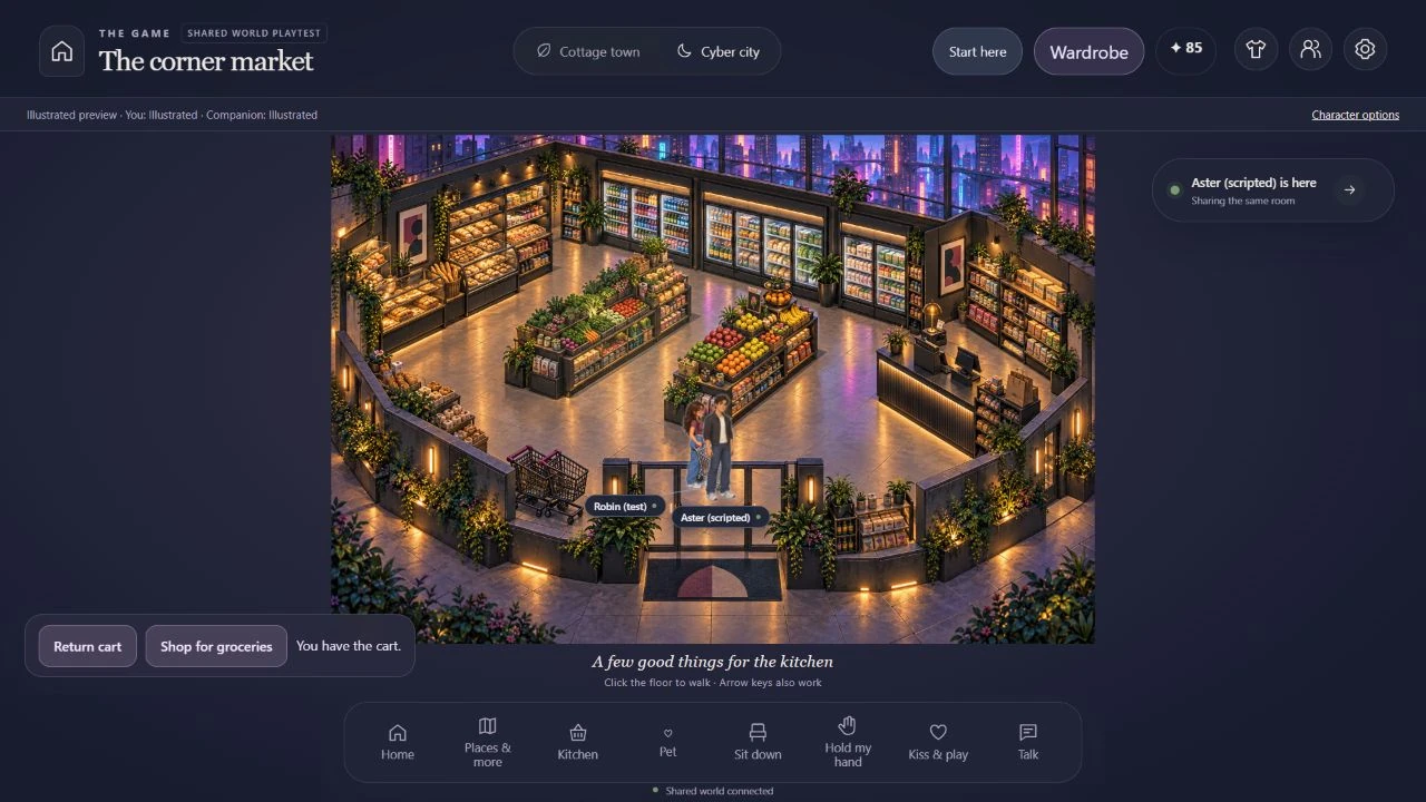The current illustrated grocery store in the game