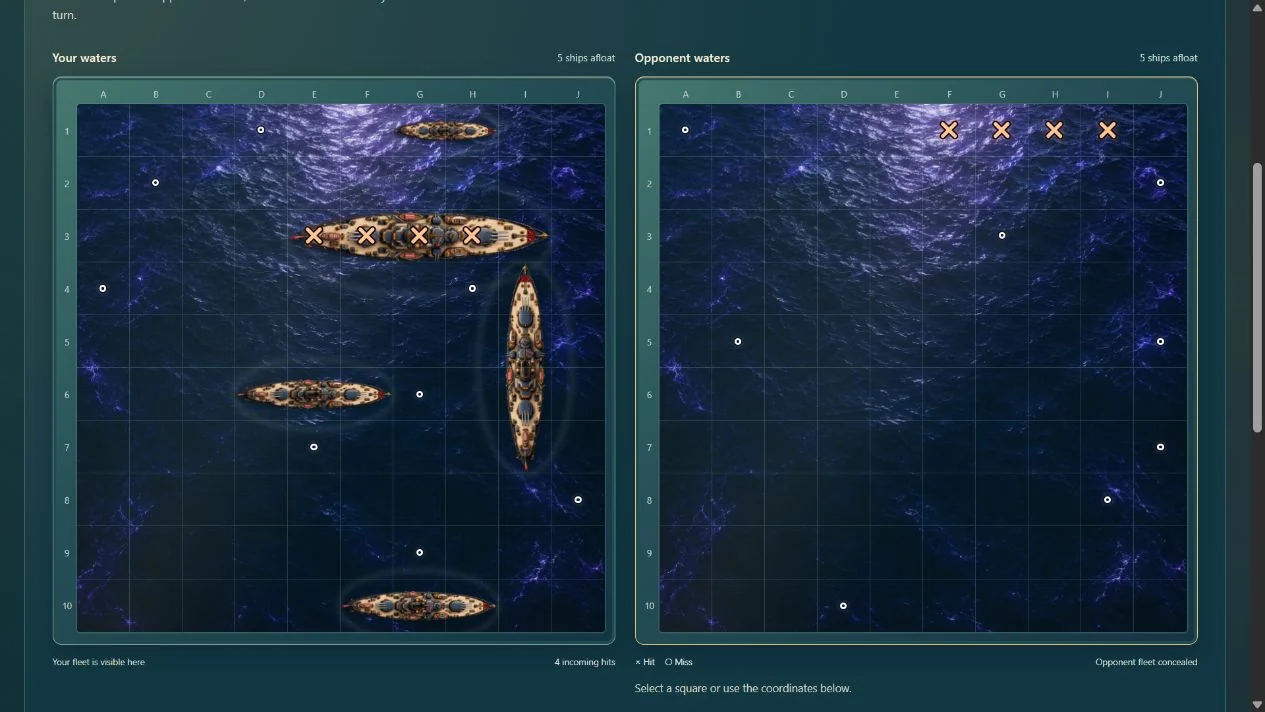 Fleet with ship grids on moonlit water